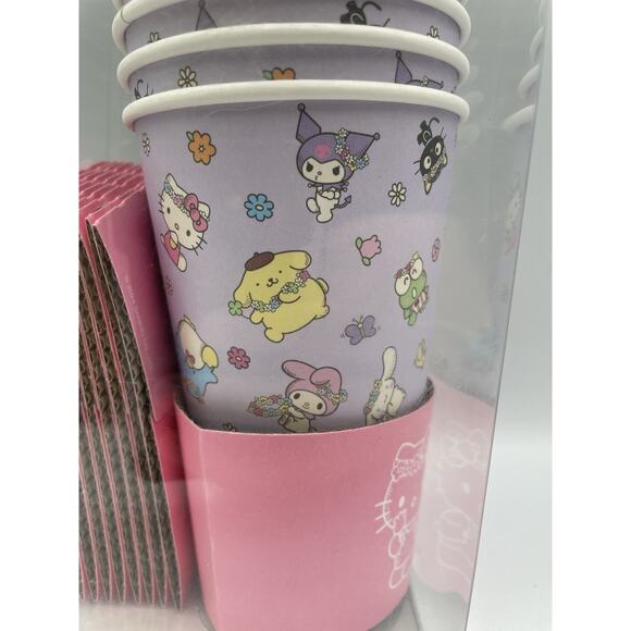 Hello Kitty Hot Cup Set Of 10 With Sleeves & Lids New In Box - Picture 3 of 5